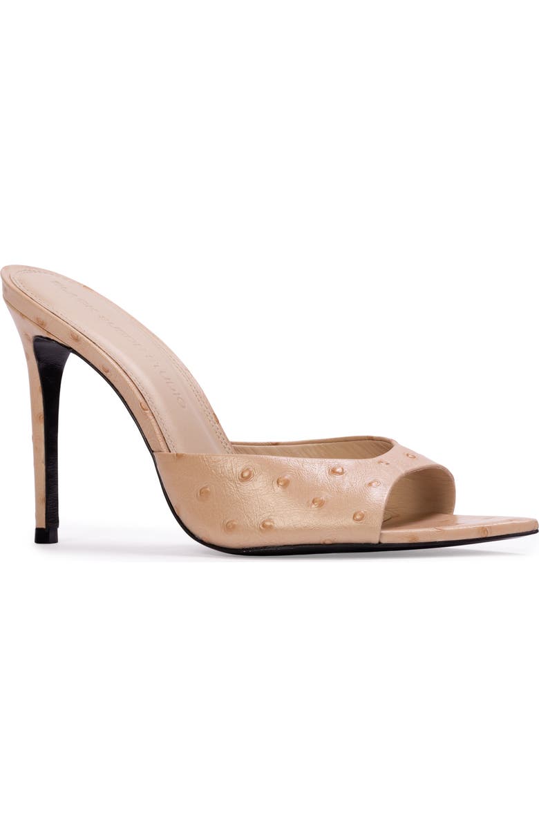 BLACK SUEDE STUDIO Brea Ostrich Mule, Alternate, color, Nude Ostrich Leather