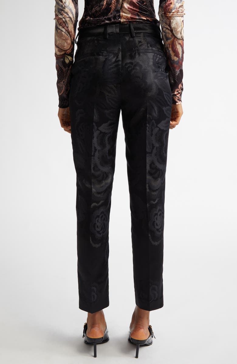 Etro Floral Jacquard Tapered Satin Cigarette Trousers, Alternate, color,