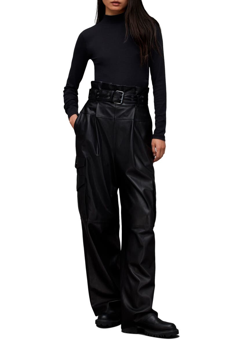 AllSaints Rina Mock Neck Top, Alternate, color, 