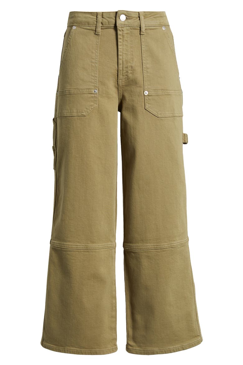 Silverado High Waist Ankle Wide Leg Carpenter Pants, Alternate, color, DARK OLIVE