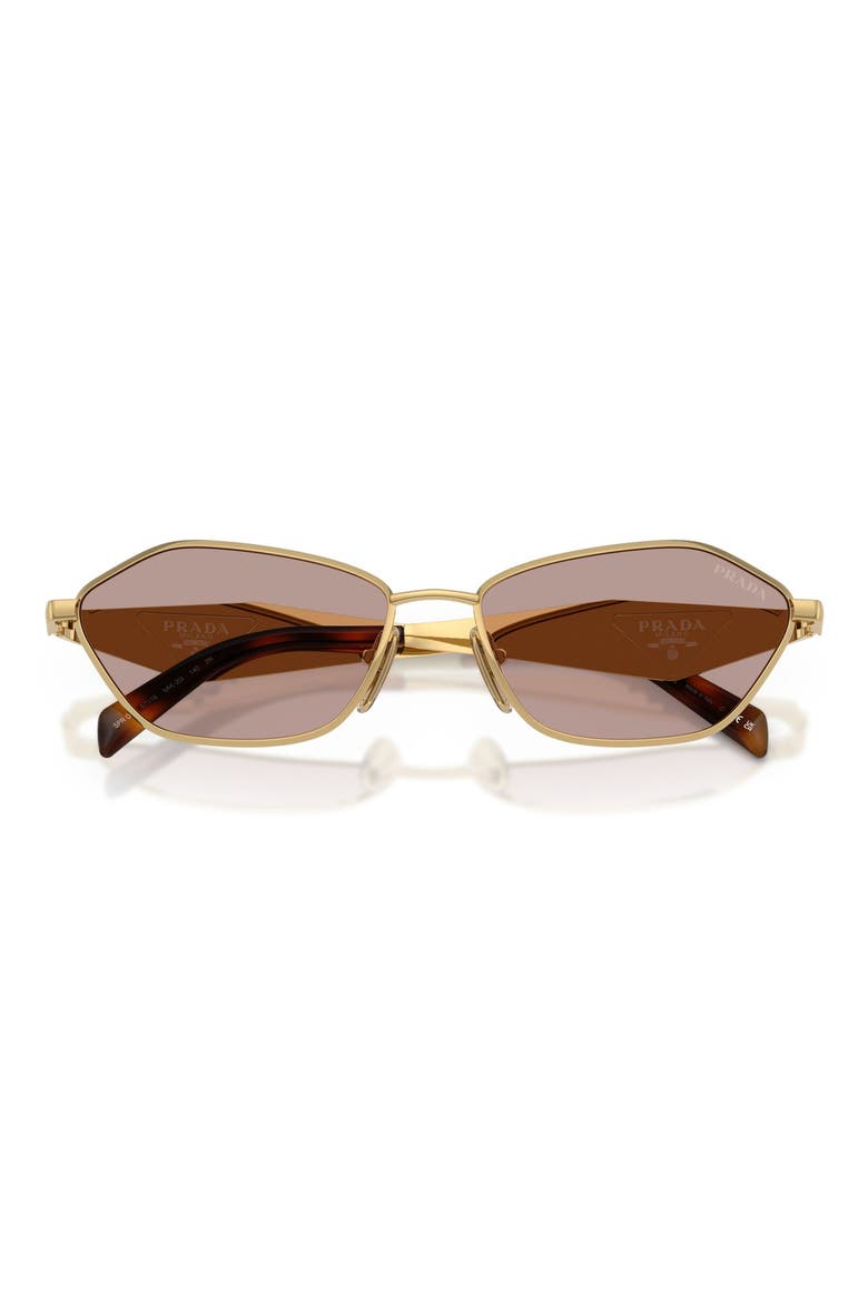 57mm Irregular Sunglasses, Alternate, color, GOLD / LIGHT PURPLE BROWN