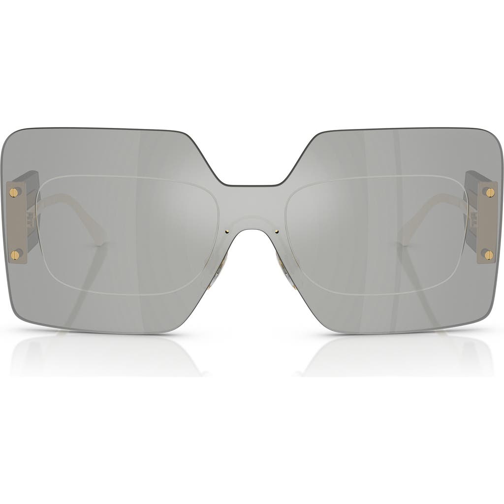 Versace 42mm Square Sunglasses In Silver Mirror