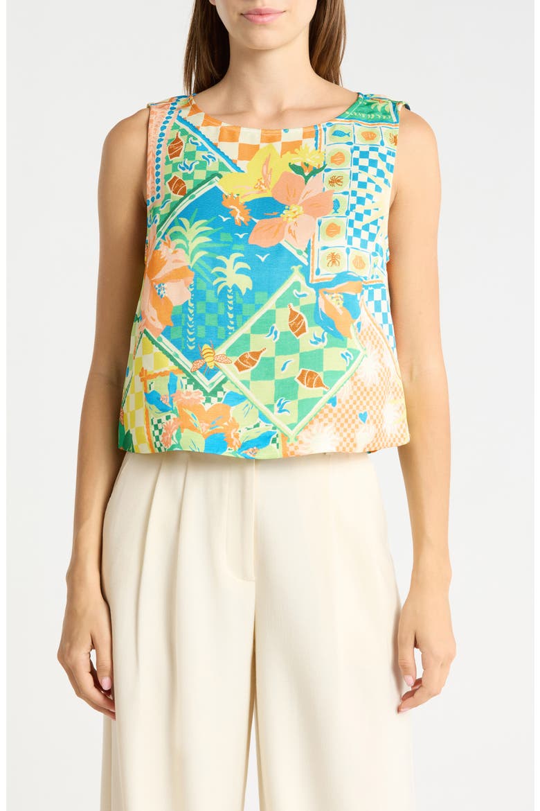 Mabel Sleeveless Top, Main, color, GARDEN PRINT