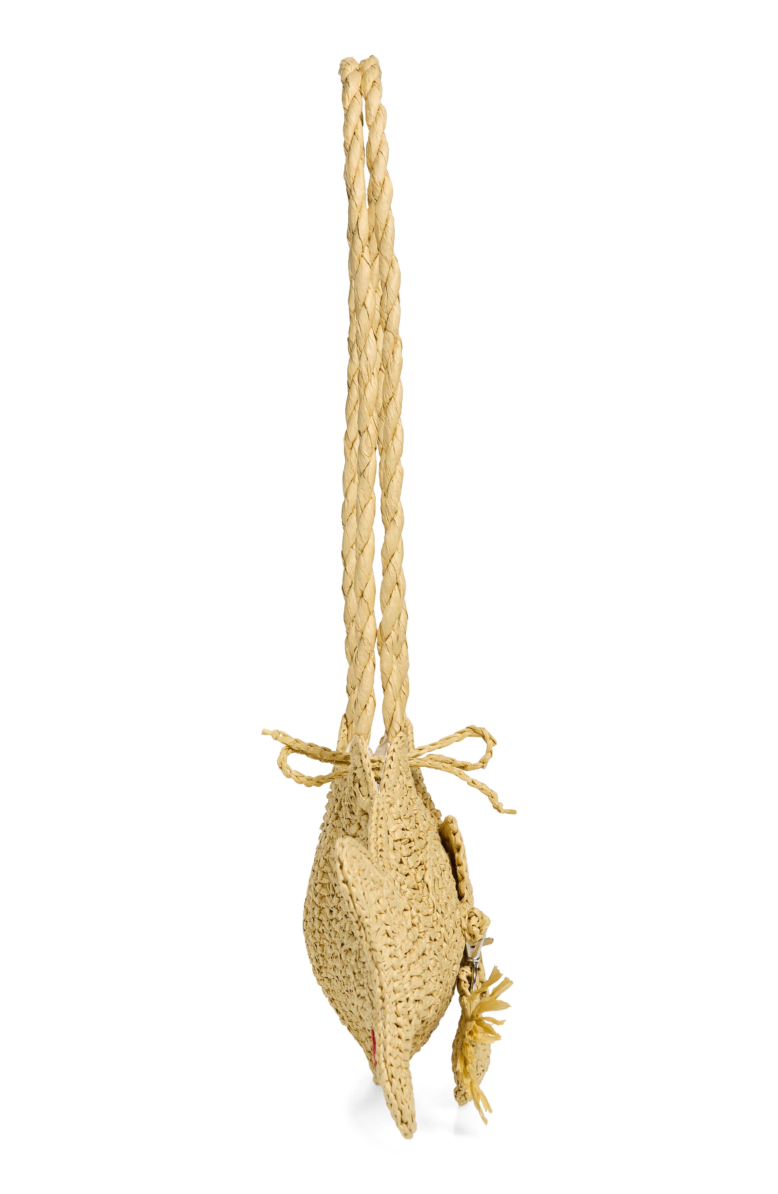 Damson Madder Raffia Fish Shoulder Bag, Alternate, color, Natural
