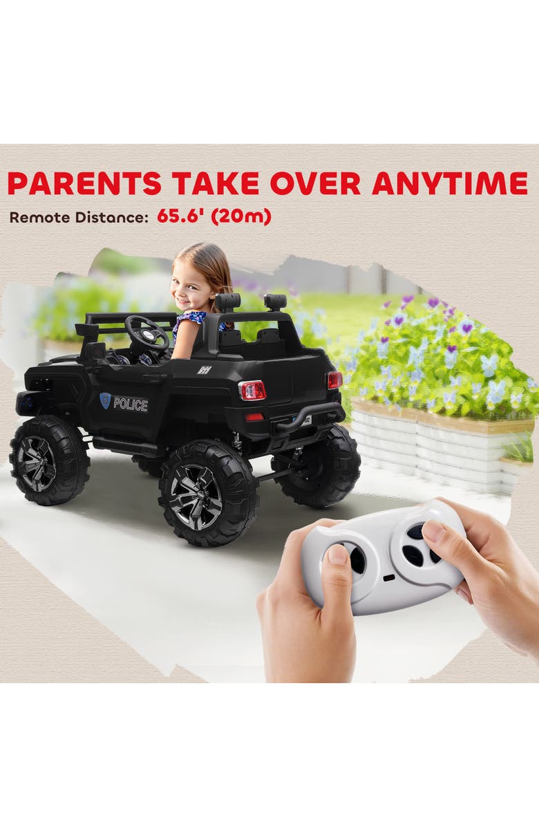 Aosom 12V Ride-on Truck with Remote Control, 2-Seater, Music, Alternate, color, Black