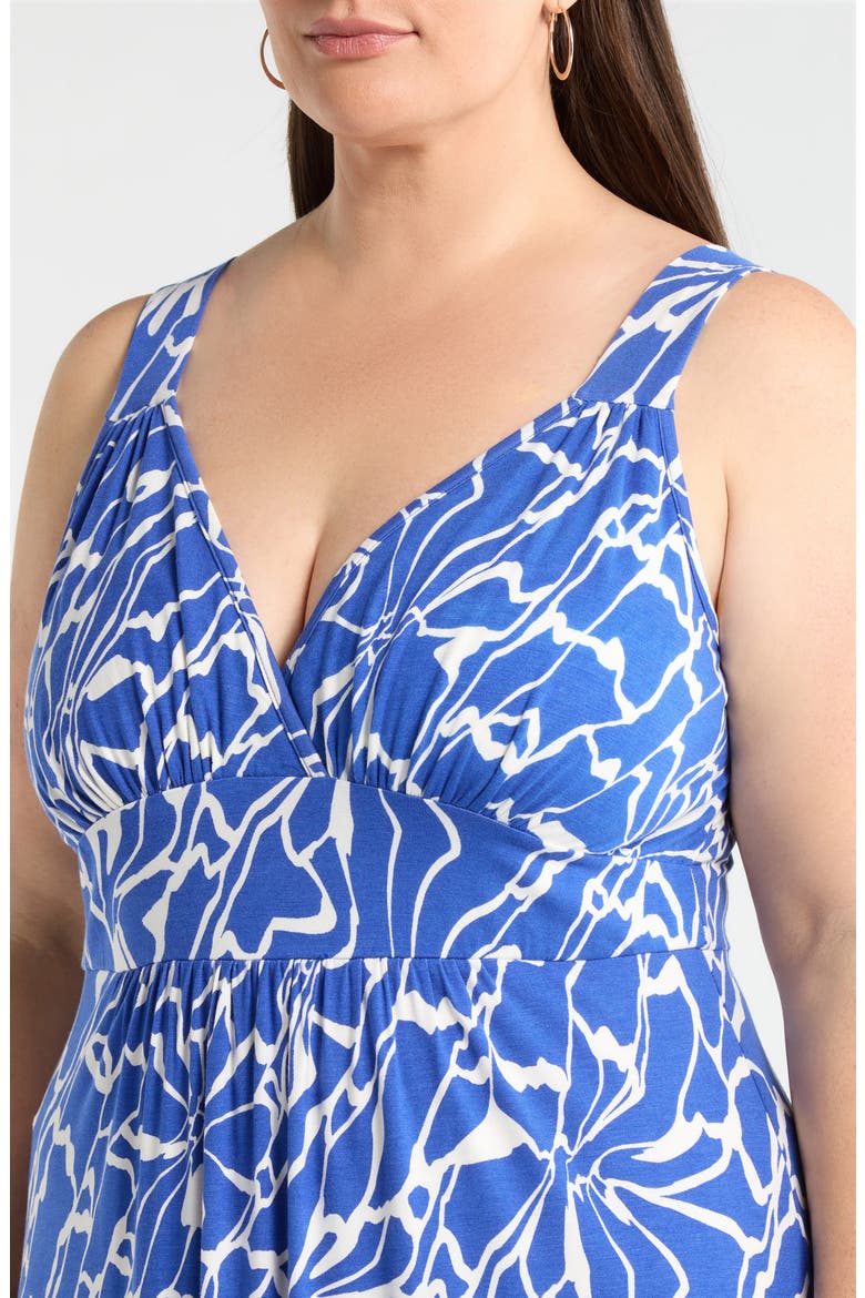 Floral Sleeveless Jersey Maxi Dress, Alternate, color, ELECTRIC
