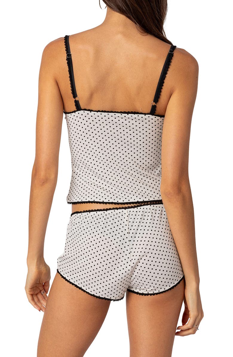 EDIKTED Kendall Polka Dot Camisole, Alternate, color, White