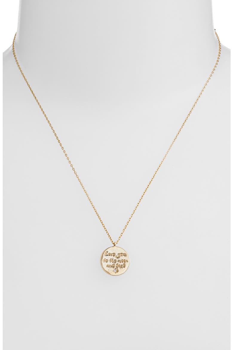 Love You to the Moon and Back Pendant Necklace, Alternate, color, GOLD