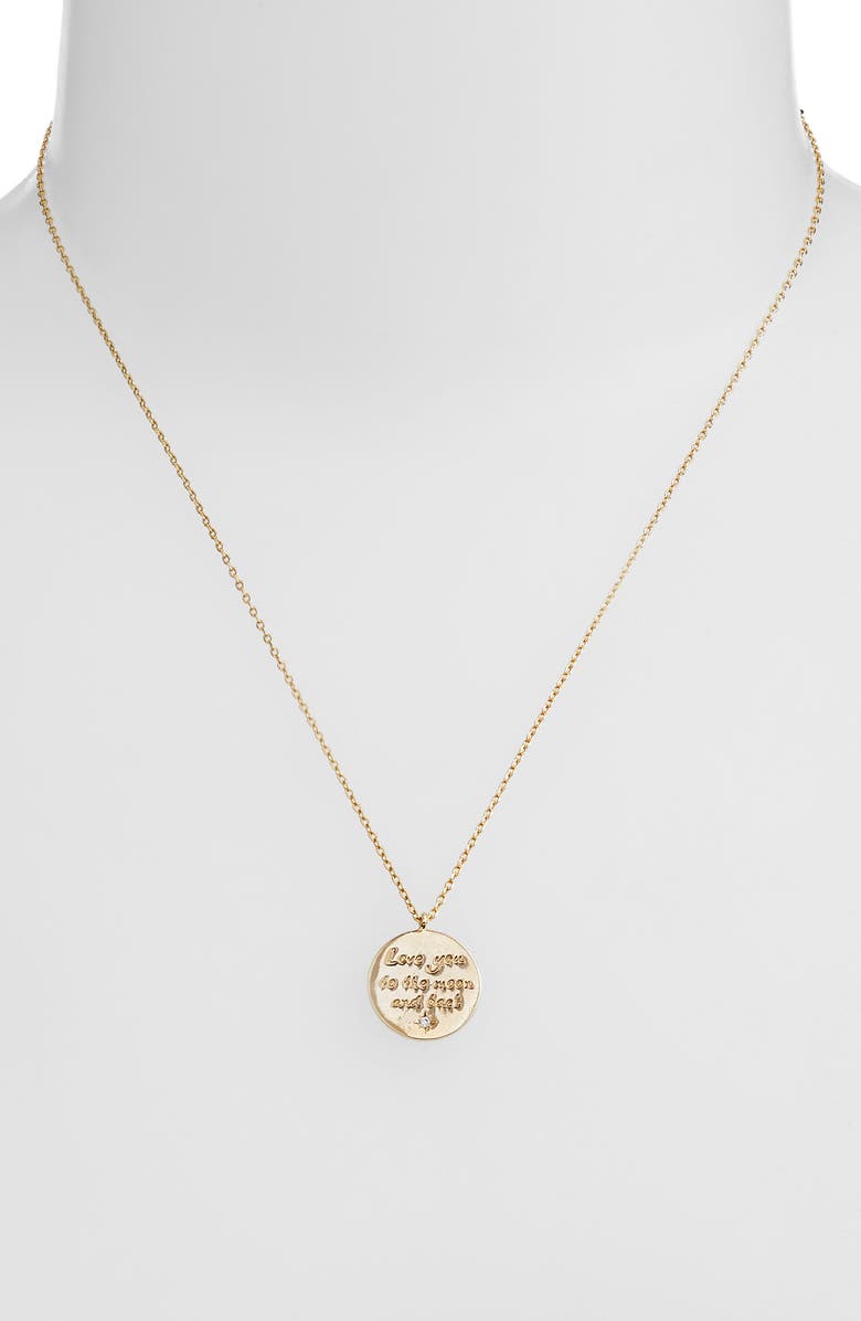Estella Bartlett Love You to the Moon and Back Pendant Necklace, Alternate, color,
