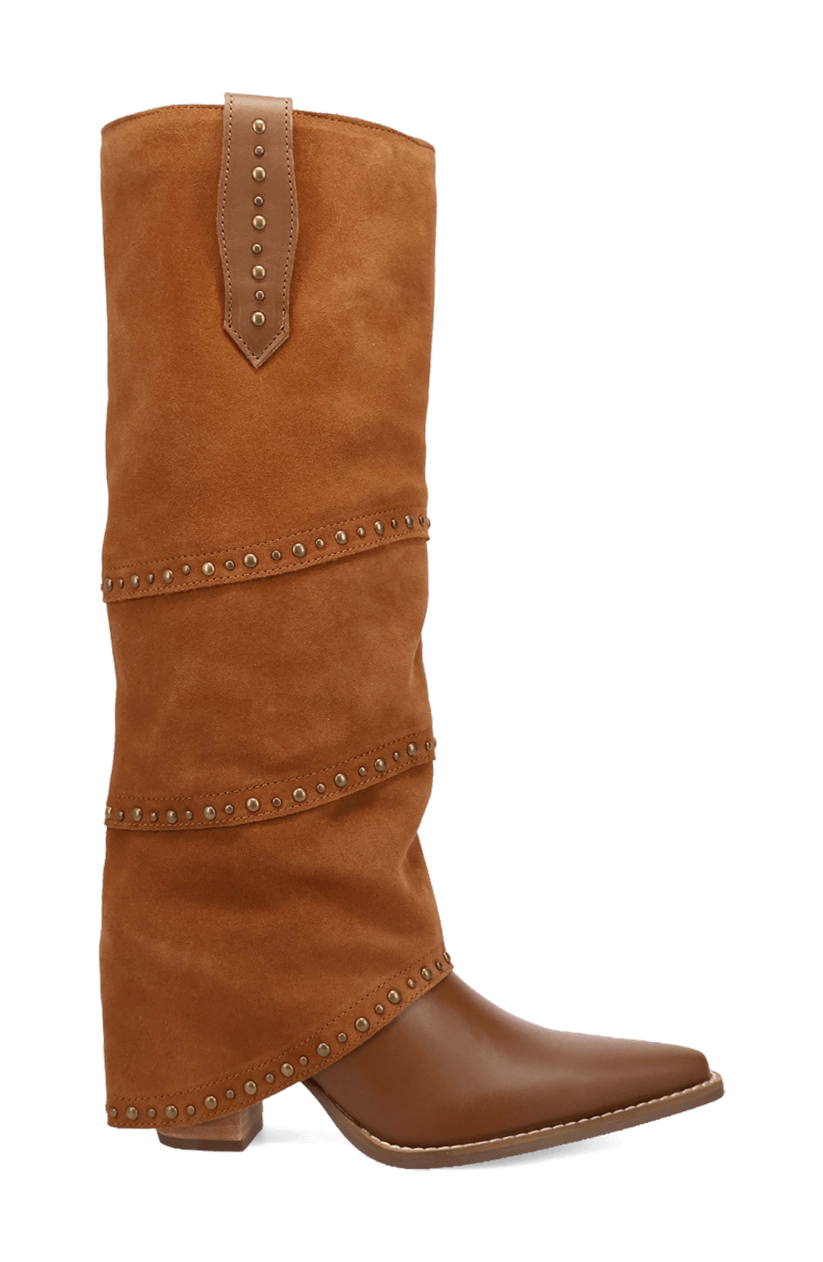 Texani Studded Knee High Boot, Alternate, color, BROWN