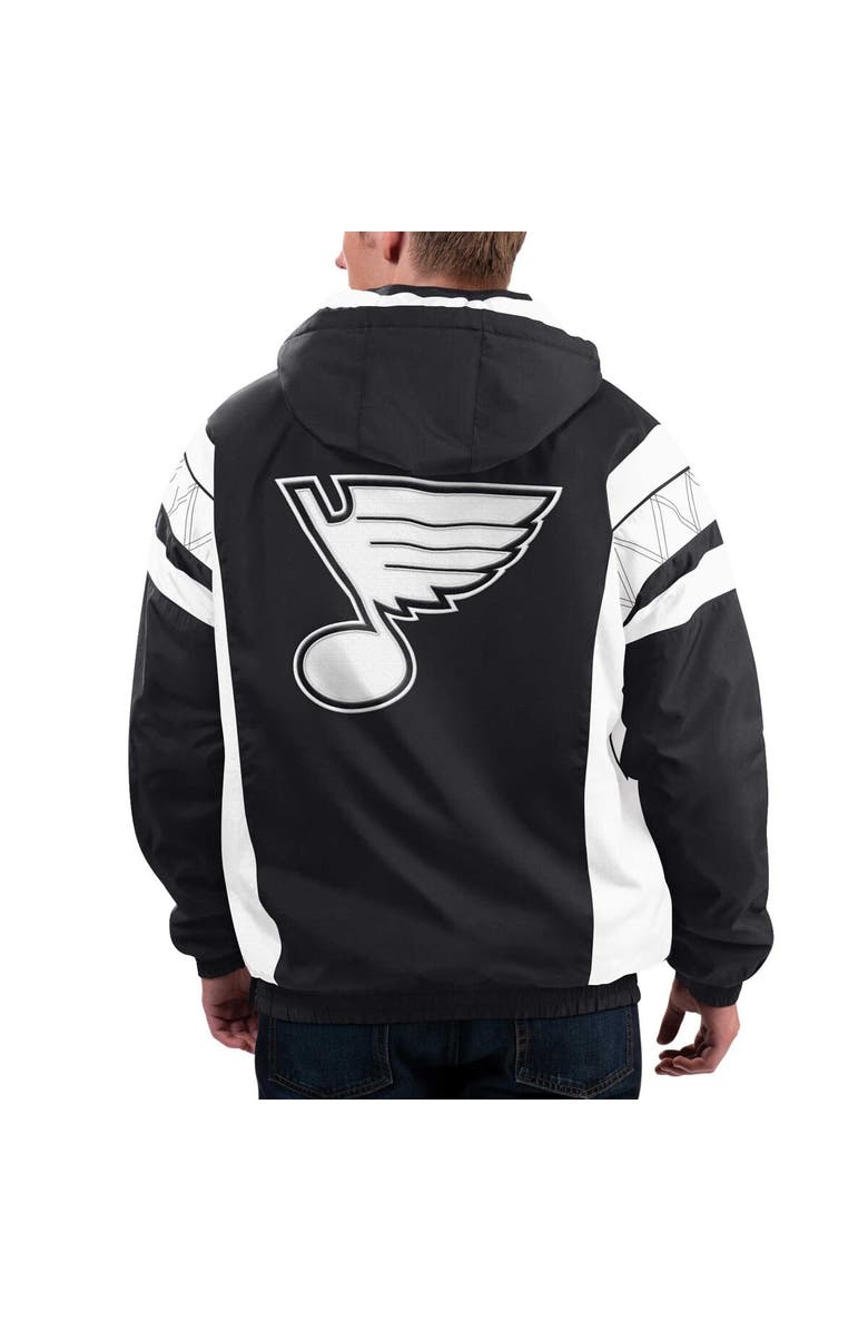 STARTER Men's Starter Black St. Louis Blues Home Team Half-Zip Hoodie Jacket, Alternate, color, 
