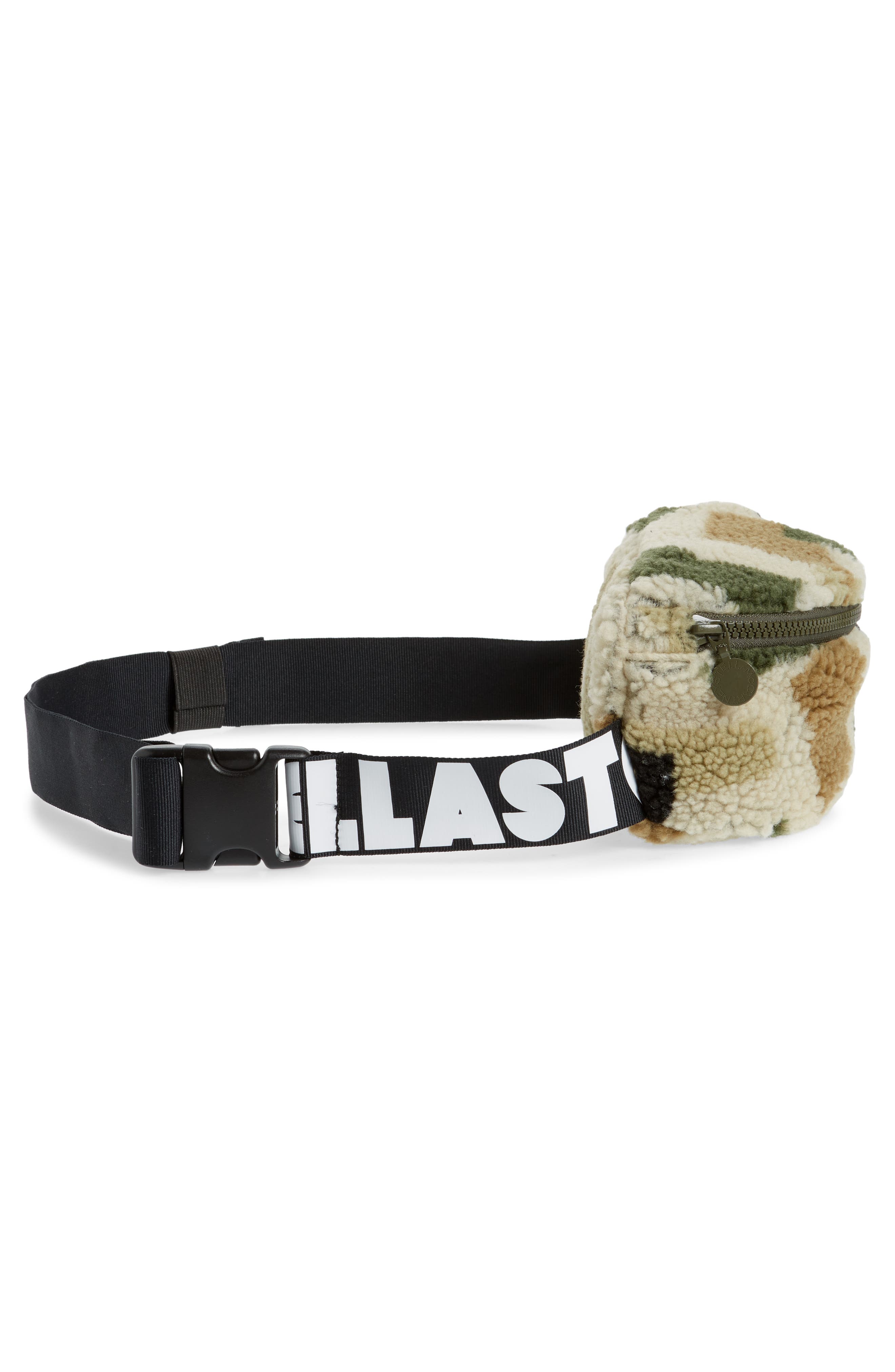 Stella McCartney Kids ' Camo Print Fleece Belt Bag, Alternate, color, 