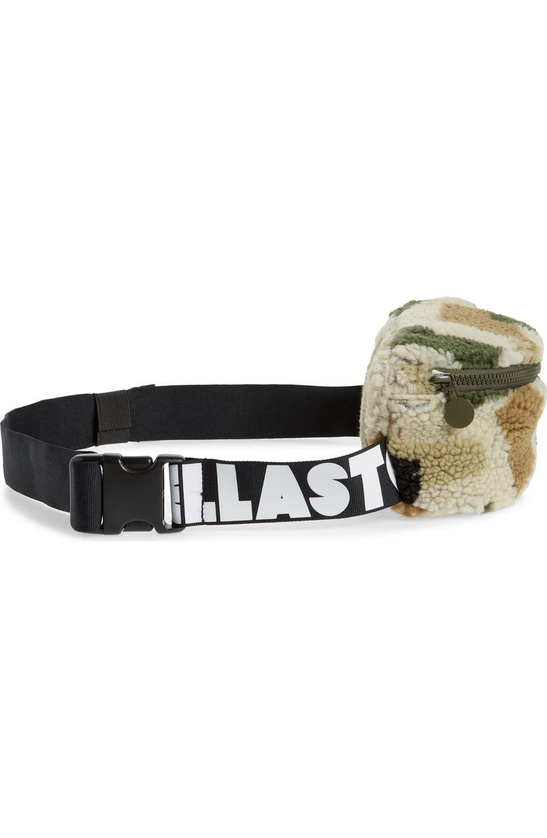 Stella McCartney Kids ' Camo Print Fleece Belt Bag, Alternate, color,