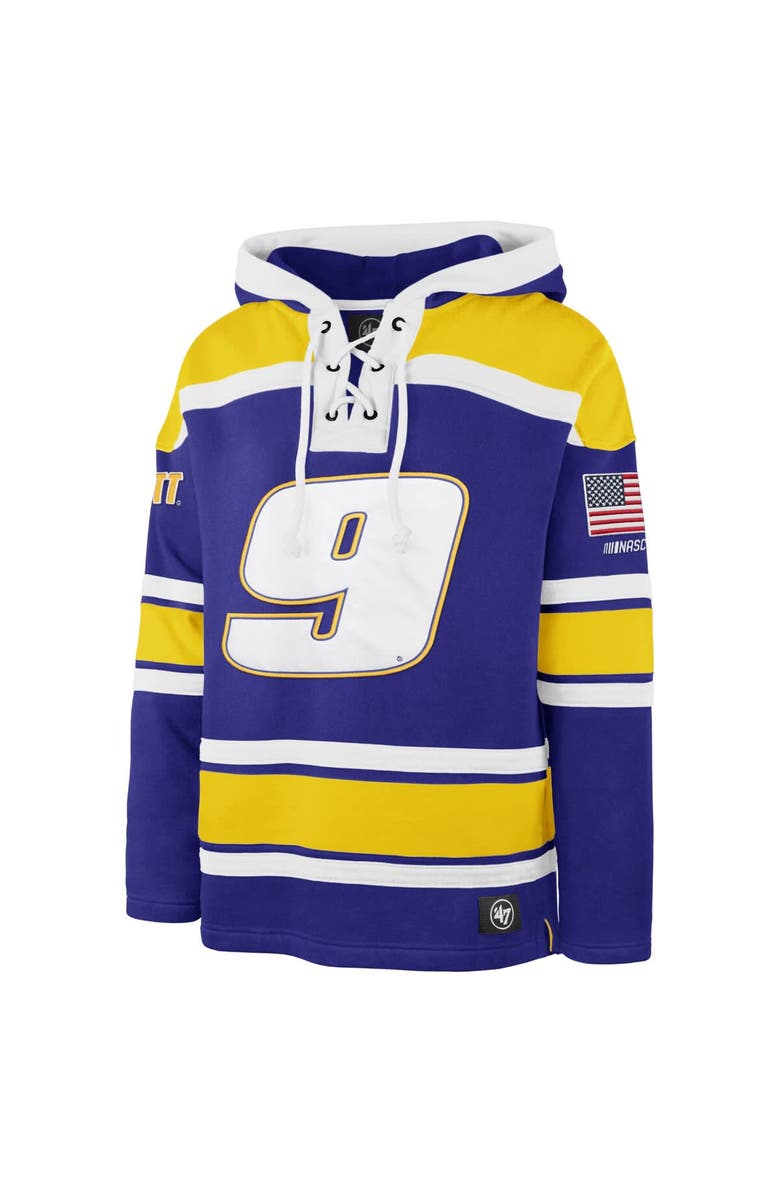 '47 Men's '47  Royal Chase Elliott  Superior Lacer Pullover Hoodie, Alternate, color, Royal