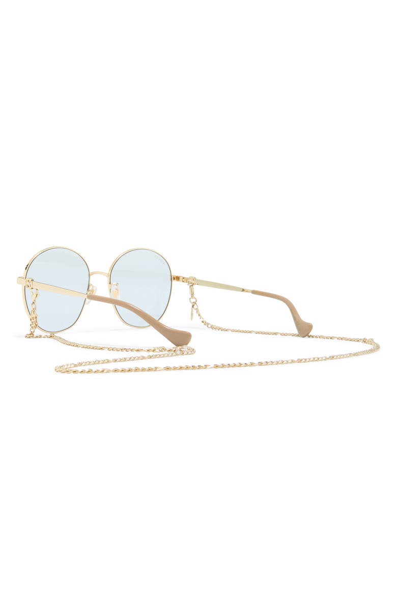 Gucci Round Frame 59mm Sunglasses Round-frame sunglasses in rose gold-toned metal | GUCCI® US main image 4
