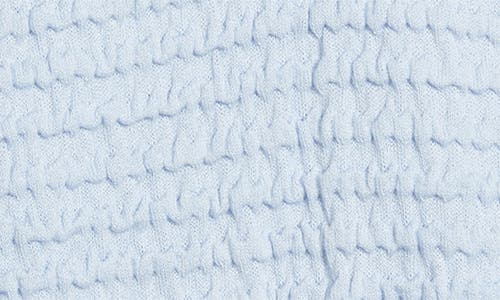 Frame The Smocked Silk Polo In Light Chambray