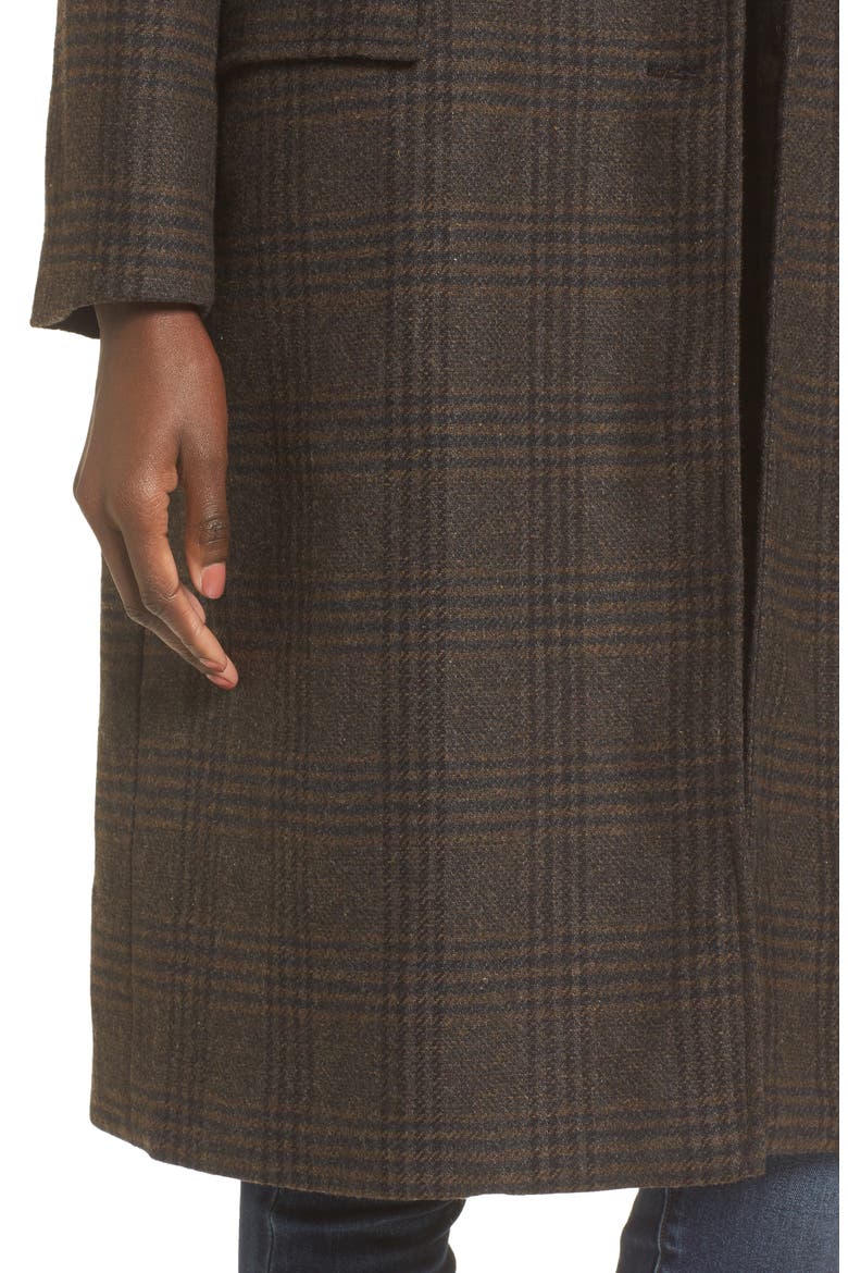 The Label Menswear Coat, Alternate, color, BROWN PLAID