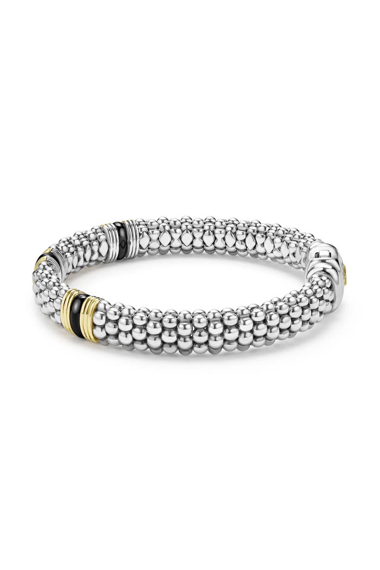 Two-Tone Black Ceramic Station Bracelet, Alternate, color, TWO TONE