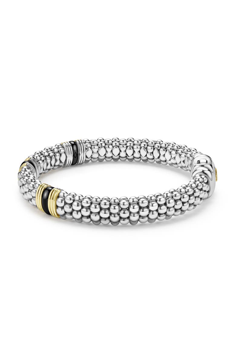 LAGOS Two-Tone Black Ceramic Station Bracelet, Alternate, color, Two Tone