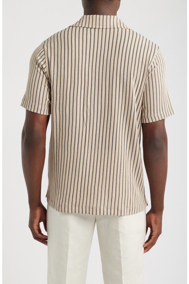 Griff Stripe Camp Shirt, Alternate, color, STONE/ GREY