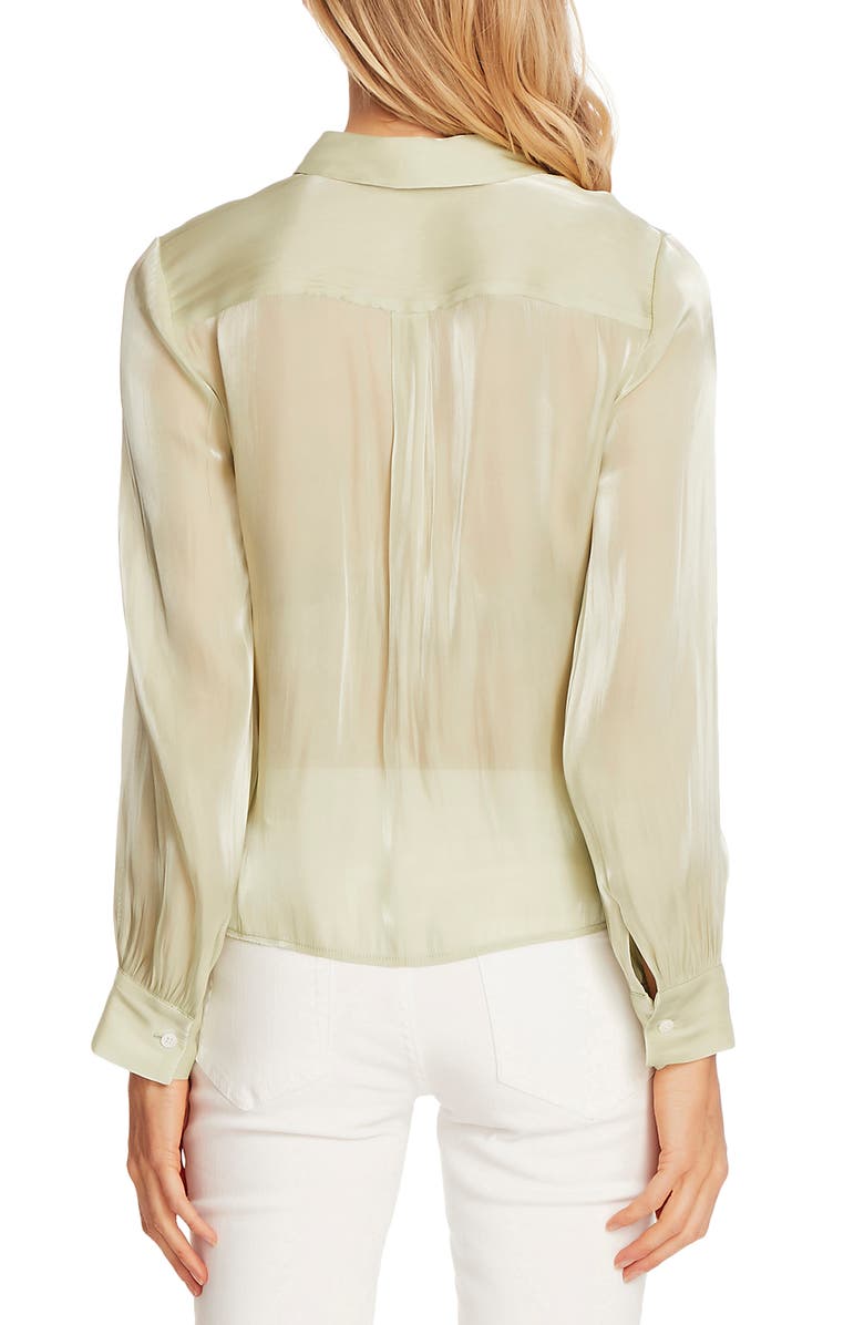 Vince Camuto Tie Front Iridescent Blouse, Alternate, color, 