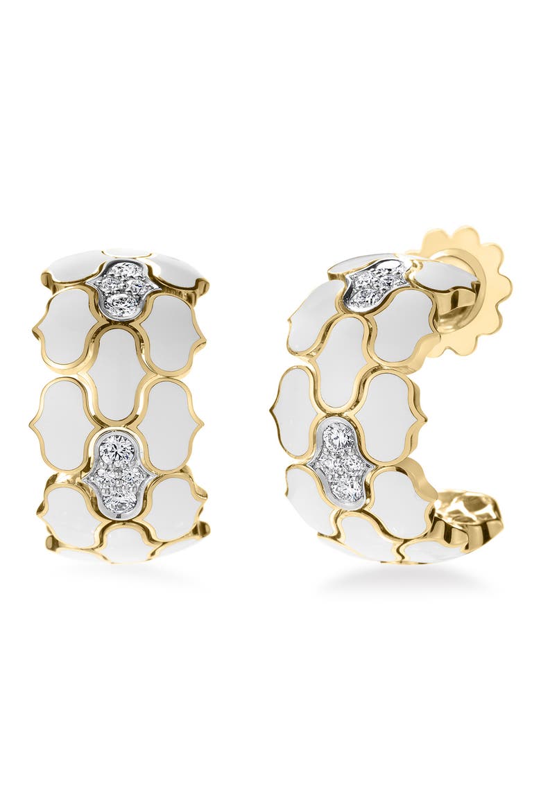 Cobra Diamond Hoop Earrings, Main, color, YELLOW / WHITE