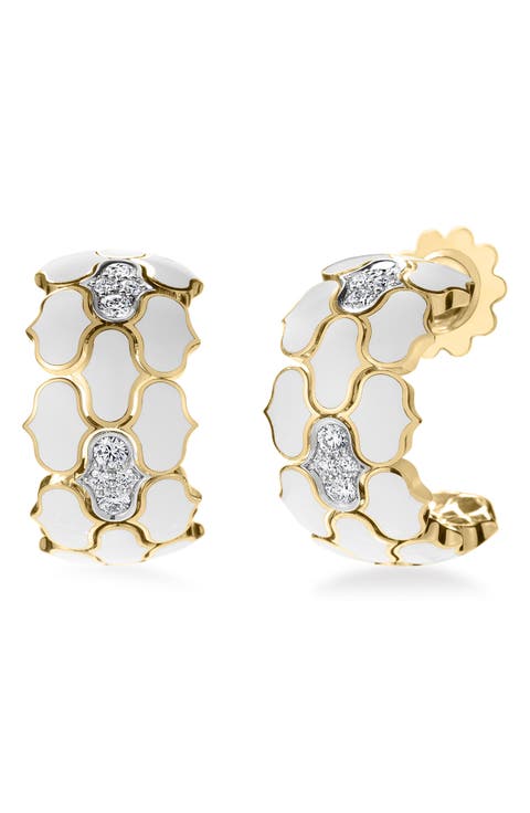 Cobra Diamond Hoop Earrings