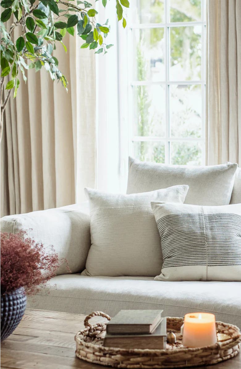 Creative Women Riviera Pillow - Cover Only, Alternate, color, Grey Stripes