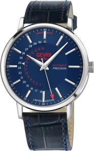 GEVRIL Gevril Guggenheim Ultra Thin Automatic Leather Strap Watch