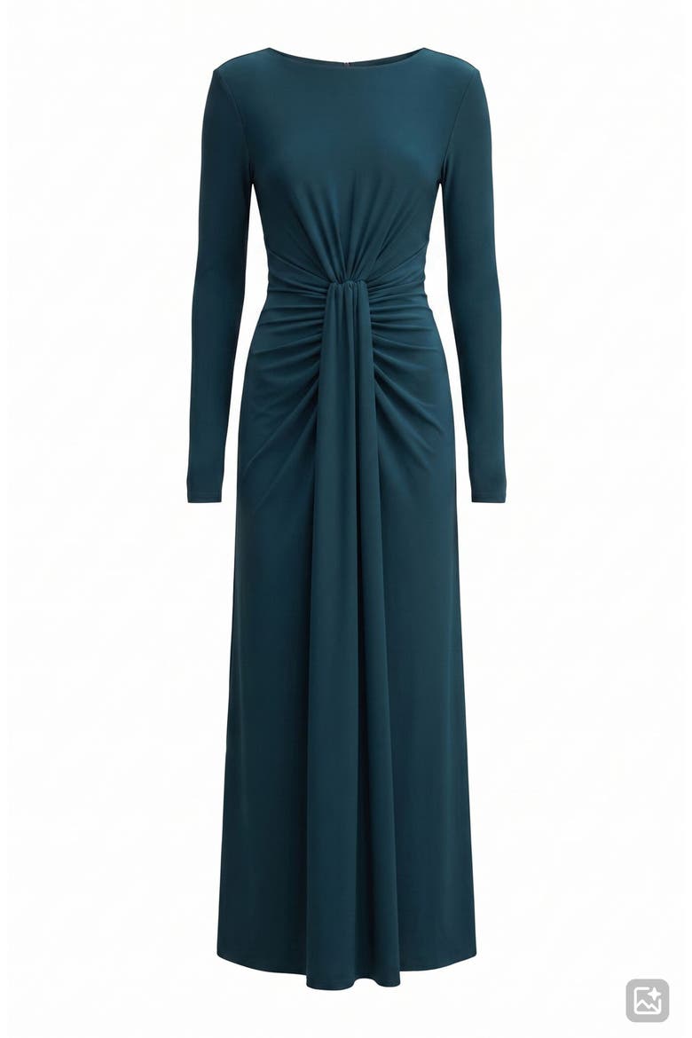 Sevilla Drape Long Sleeve Maxi Dress, Alternate, color, CRYSTAL TEAL