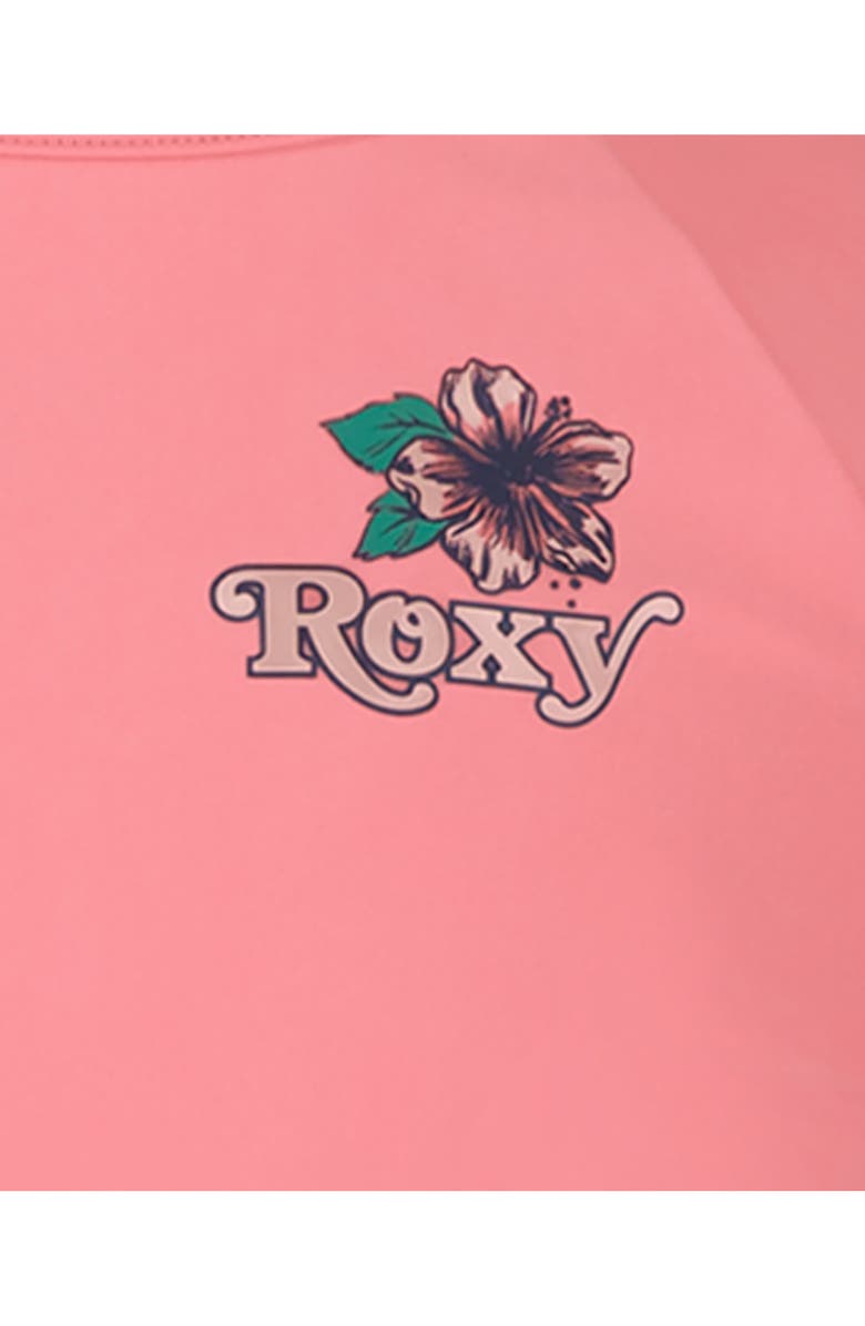 Roxy Kids' Outline Floral One-Piece Swimsuit & Cover-Up T-Shirt Set, Alternate, color, Plumeria