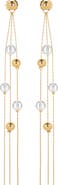 Classicharms FrostLily Mini Clear Crystal and Bead Drop Earrings