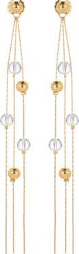 Classicharms FrostLily Mini Clear Crystal and Bead Drop Earrings