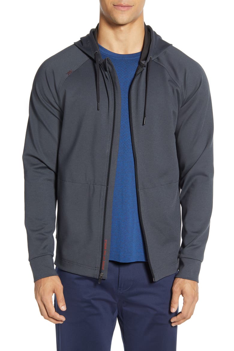 Spar Zip Hoodie, Main, color, BLACK HEATHER