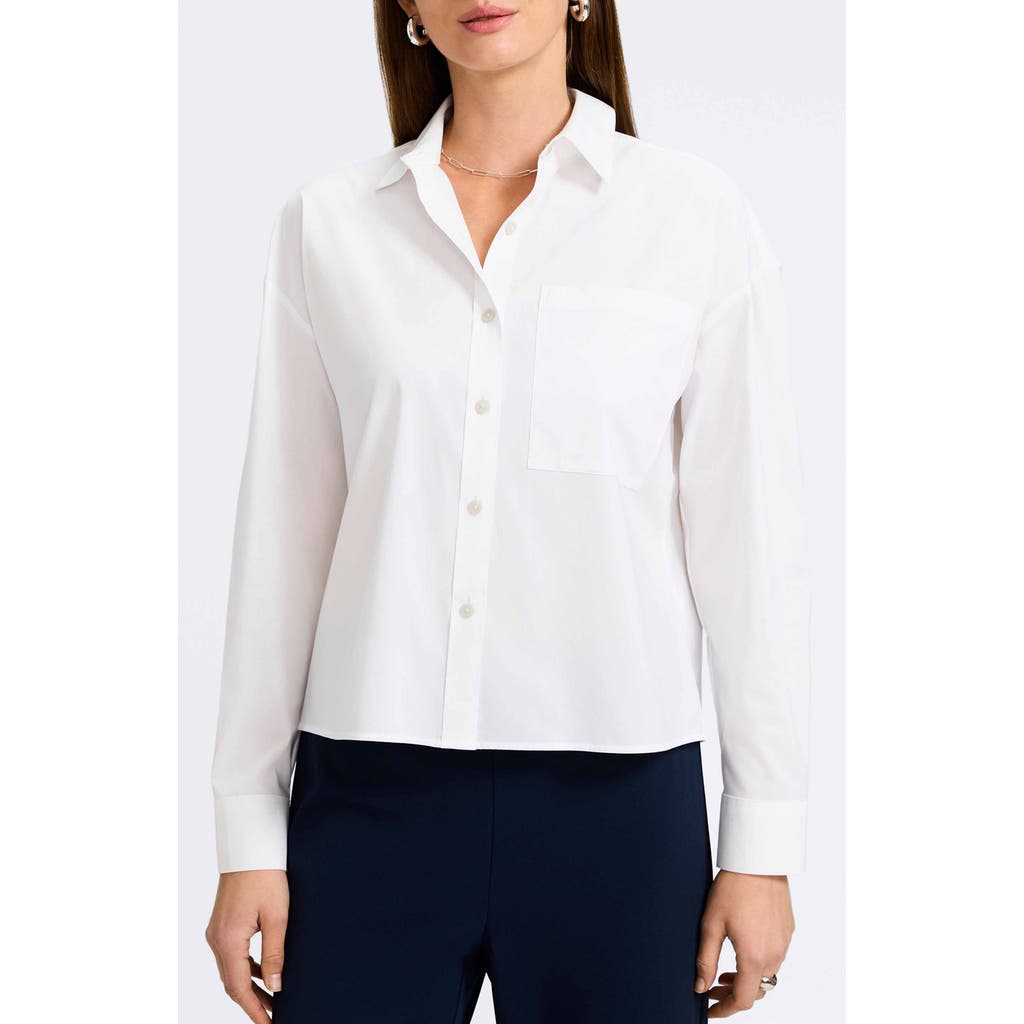 Foxcroft Marina Button-up Shirt In White