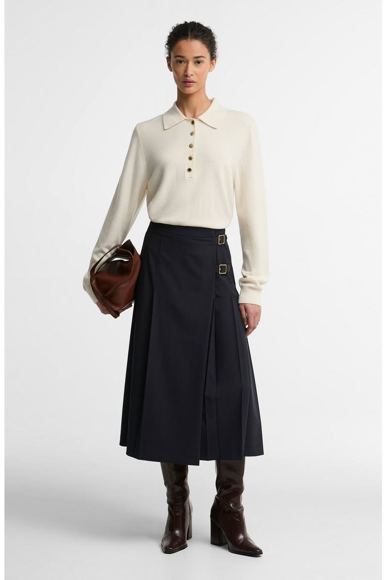 Delilah Midi Skirt, Alternate, color, DARK NAVY