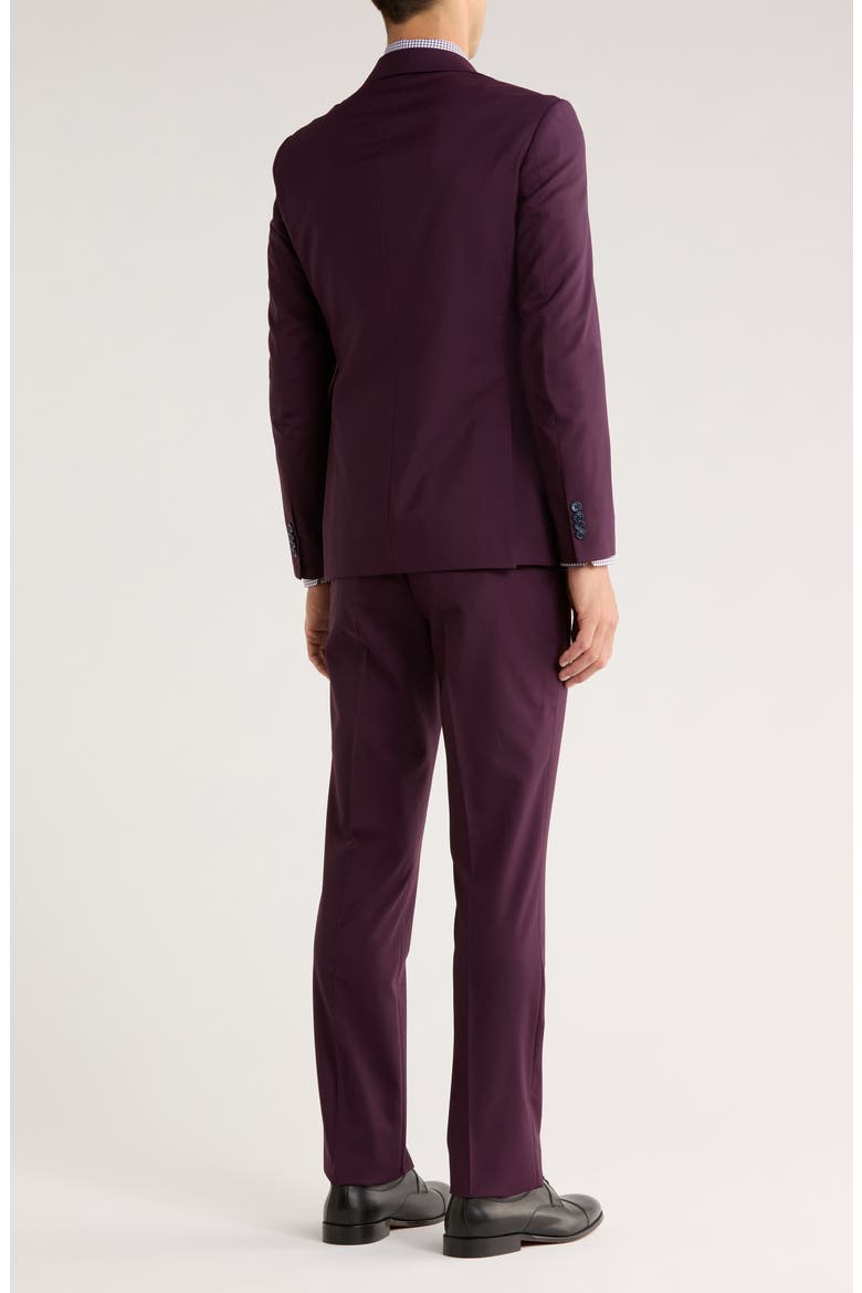 Wool Suit, Alternate, color, BURGUNDY