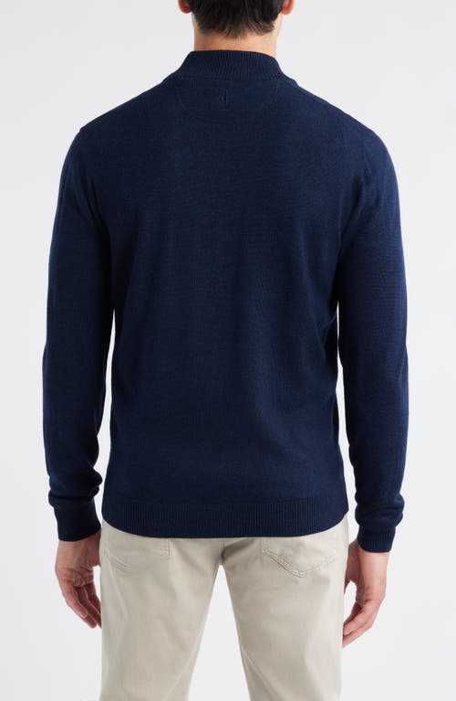 Johnnie-o Raynor Merino Wool Quarter Zip Sweater In Blue