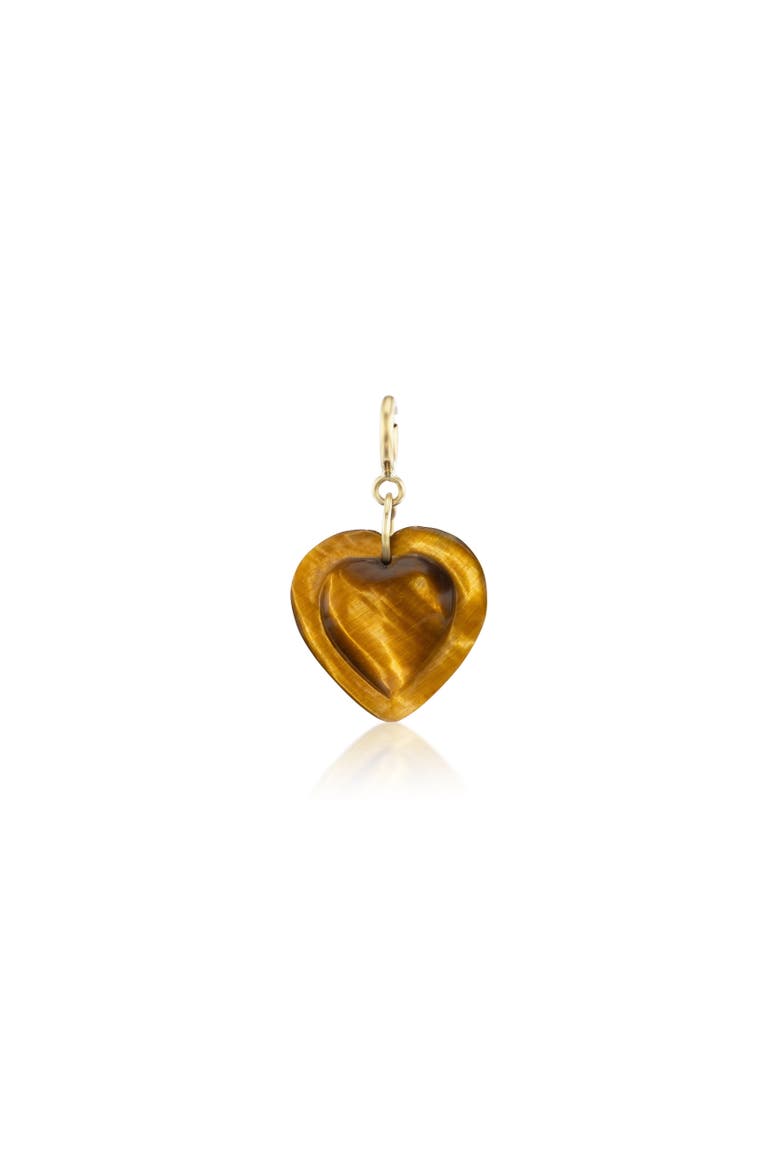Tiger's Eye Cut Heart Charm, Main, color, Tiger's Eye