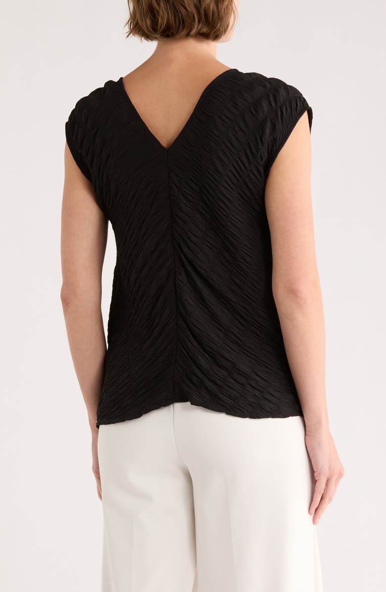 Bobeau Pleated Cap Sleeve Top, Alternate, color, Black