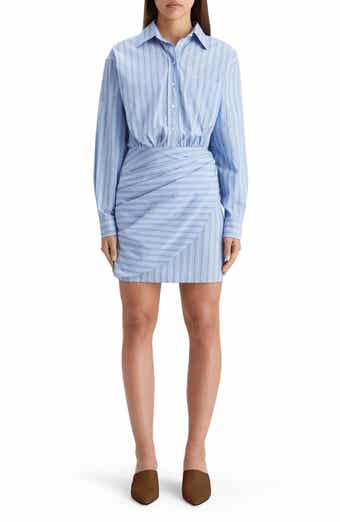 Scotch & Soda Long Sleeve Poplin Faux Wrap Shirtdress