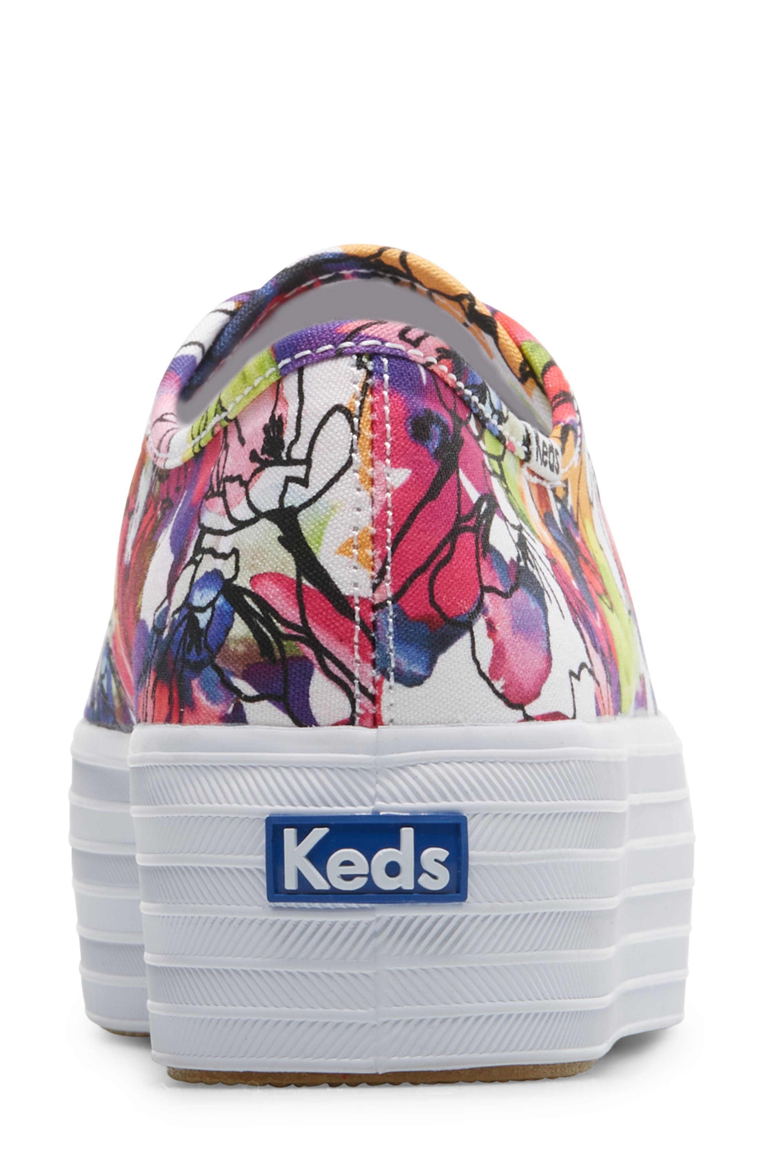 Keds<sup>®</sup> Triple Up Watercolor Floral Platform Sneaker, Alternate, color, 