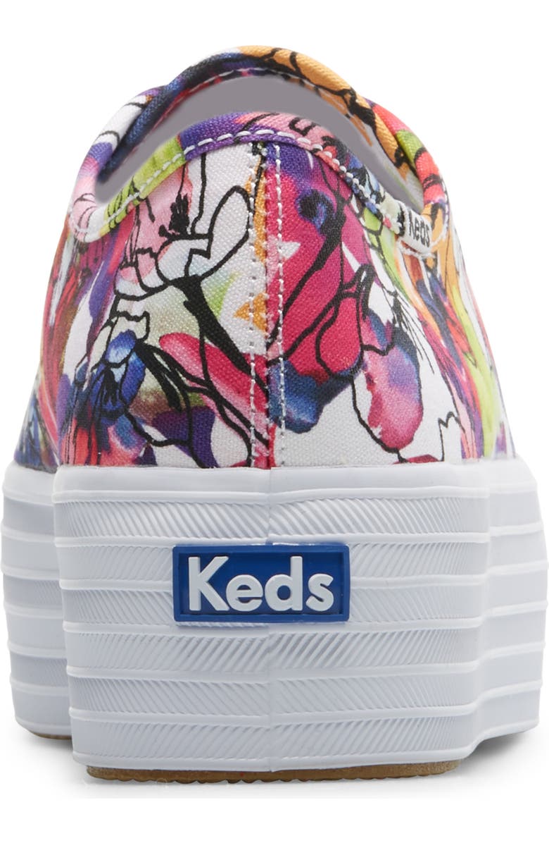 Keds<sup>®</sup> Triple Up Watercolor Floral Platform Sneaker, Alternate, color,