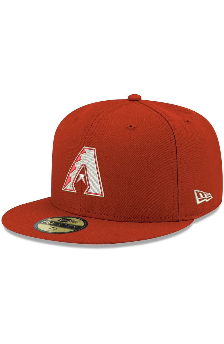 New Era Men's New Era Red Arizona Diamondbacks White Logo 59FIFTY Fitted Hat, Main, color, 