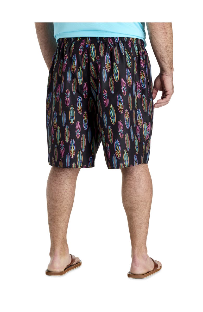 Harbor Bay by DXL Big & Tall Cowabunga Swim Trunks, Alternate, color, Black Multi