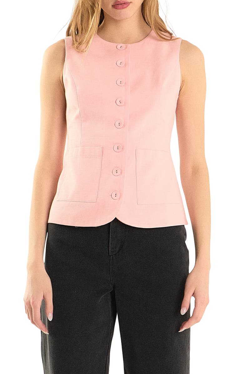 Endless Rose Sleeveless Linen Blend Top, Main, color, Pink