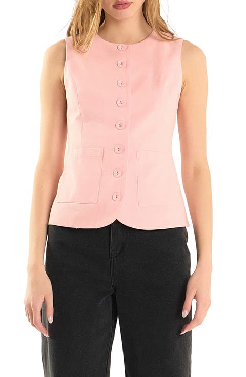 Sleeveless Linen Blend Top