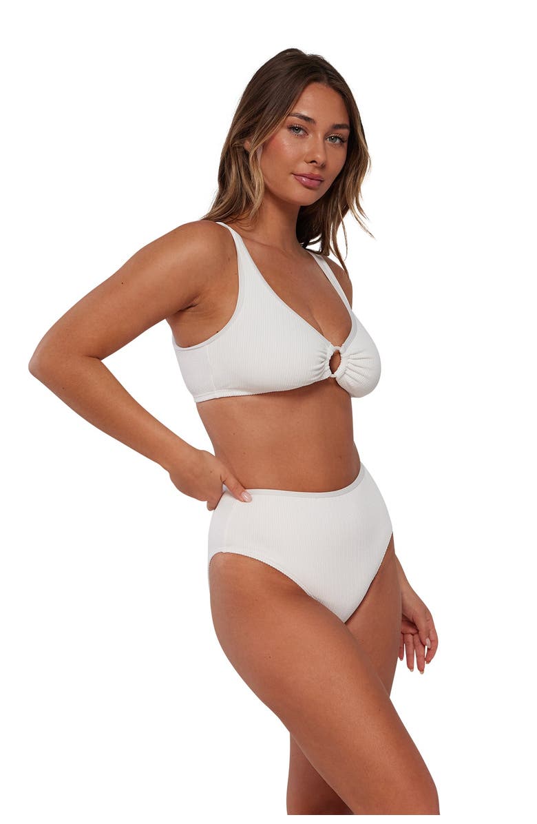Pacifica by Sunsets Astrid High Waist Bikini Swim Bottoms, Alternate, color, Coconut Sorbet