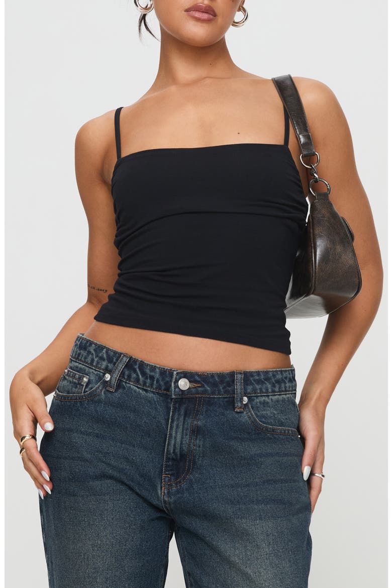 Race My Mind Ruched Camisole, Main, color, BLACK