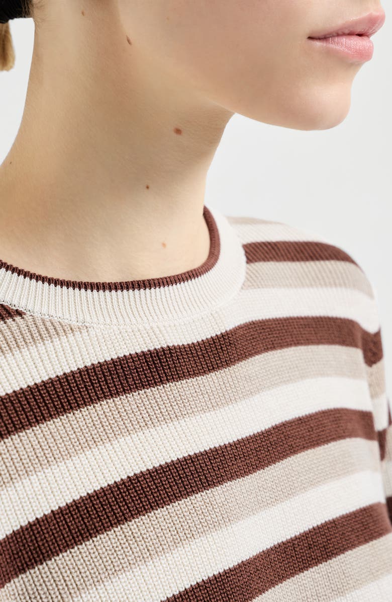 Brunello Cucinelli Cotton striped sweater, Alternate, color, Orange